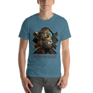 Unisex heather deep teal staple t-shirt - front view